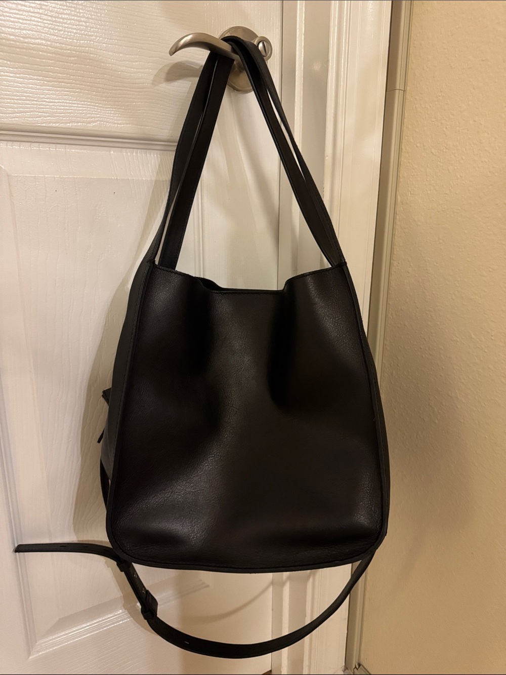 Madewell Leather Tote/Crossbody - Black